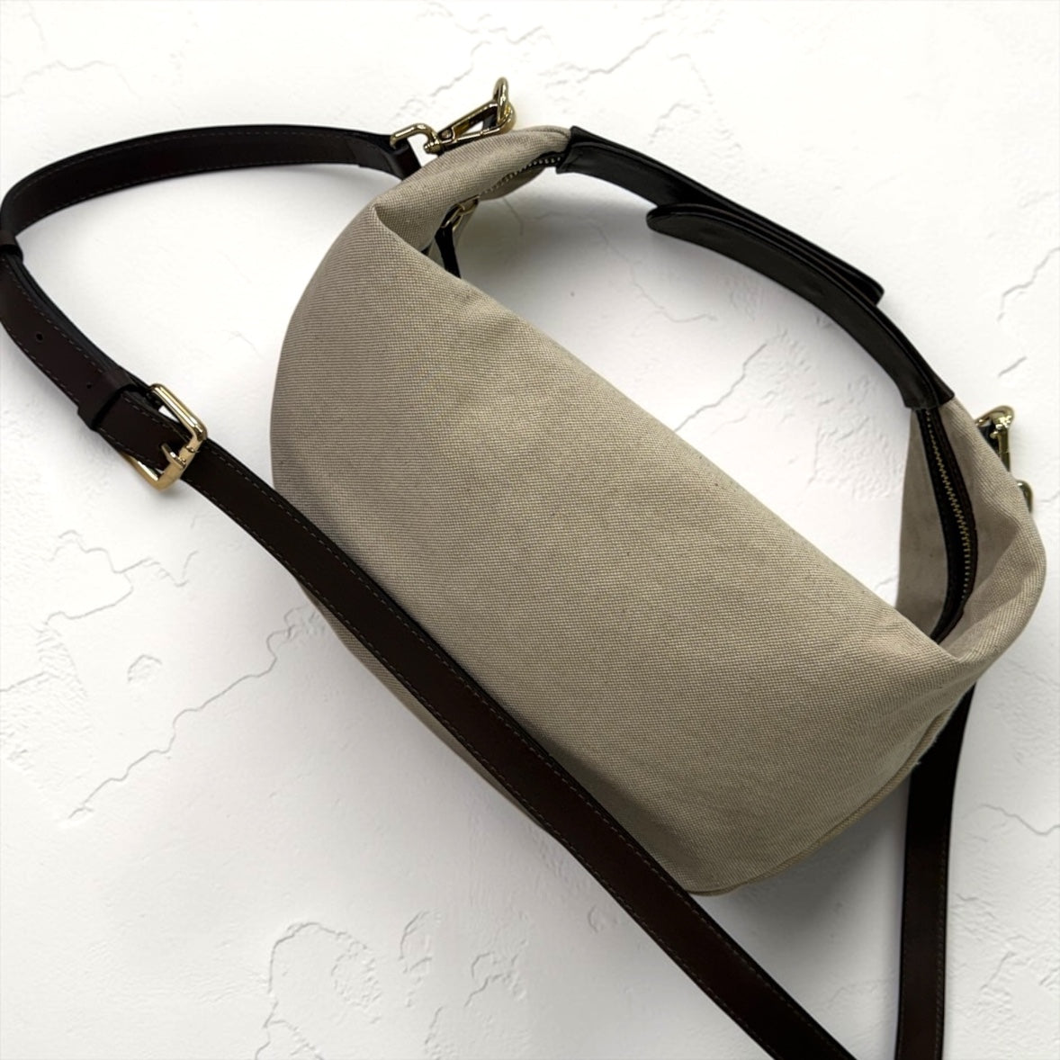 La Moon Bag- Canvas+Leather