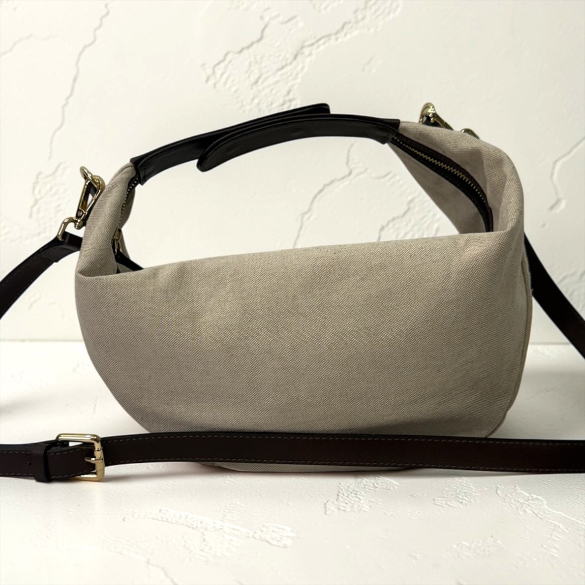 La Moon Bag- Canvas+Leather