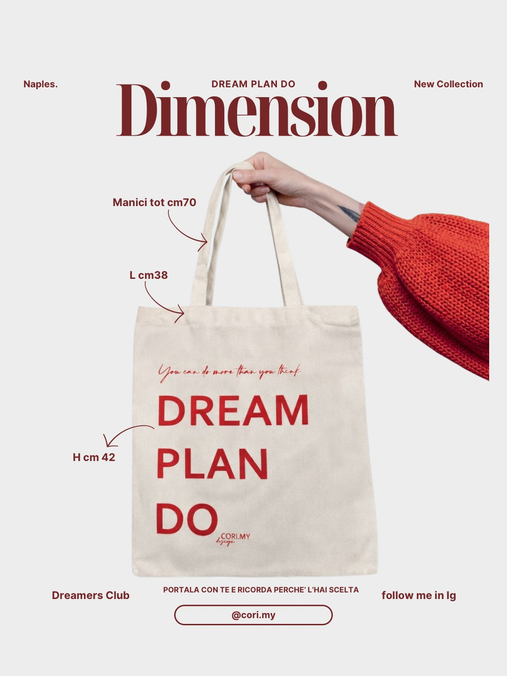 MOTIVATIONAL TOTE BAG- By Cori.my Dreamers Club