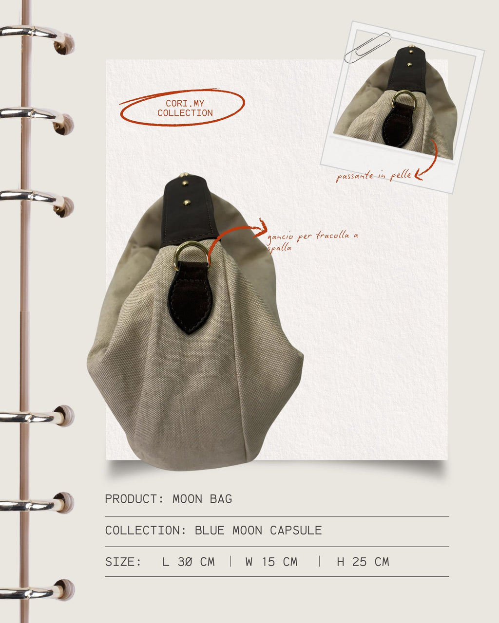 La Moon Bag- Canvas+Leather