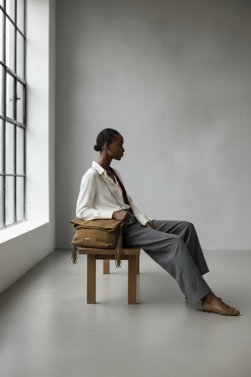 FRINGES KRAFT BAG -Camoscio Bag