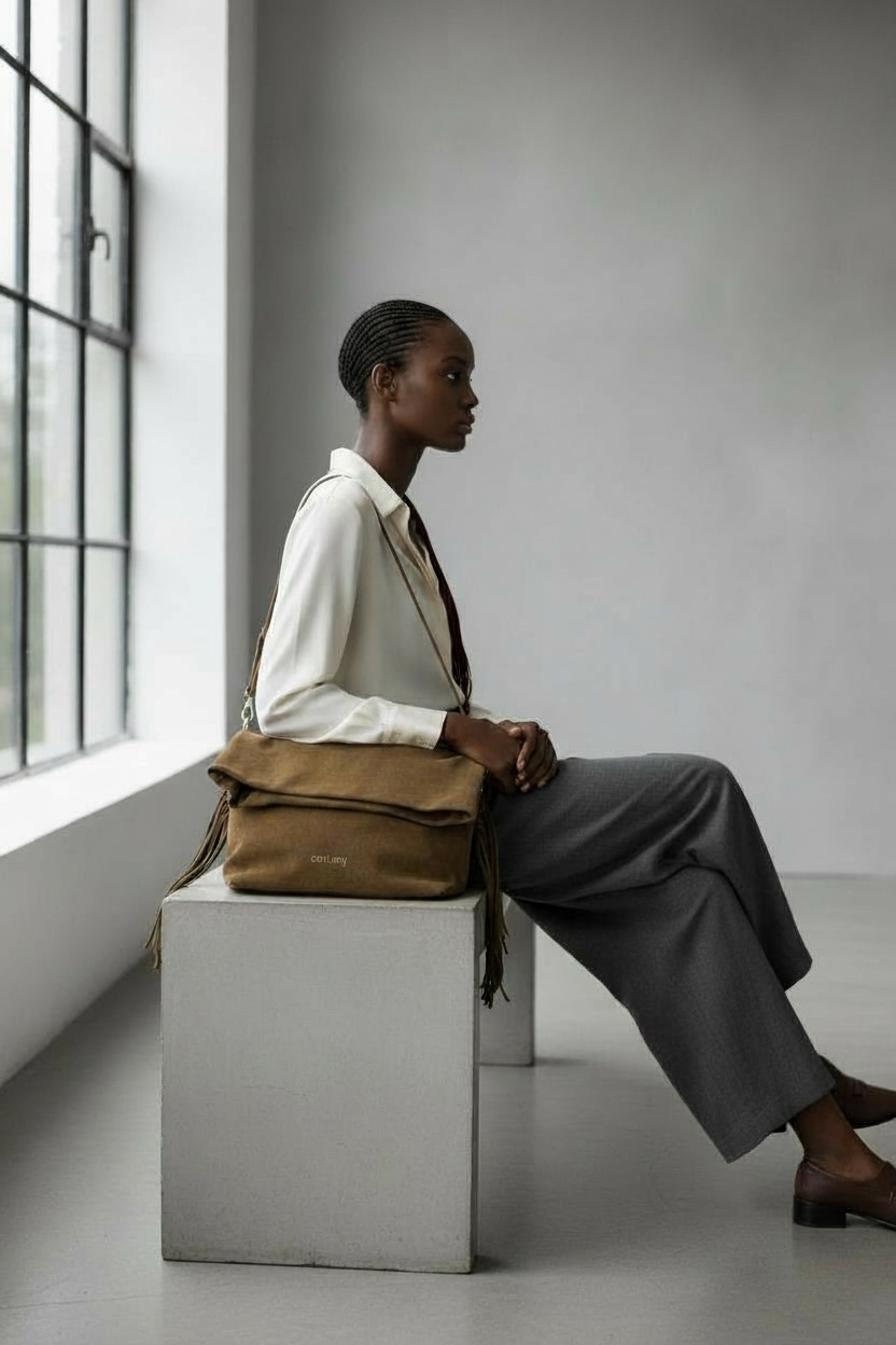 FRINGES KRAFT BAG -Camoscio Bag