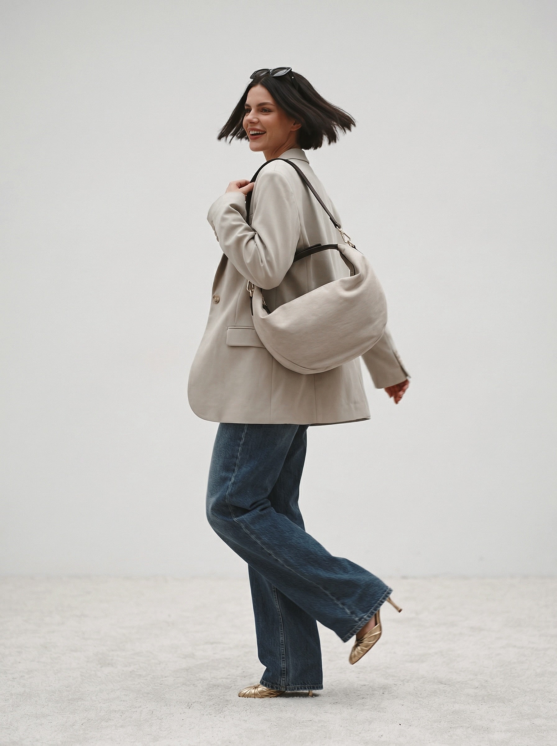 La Moon Bag- Canvas+Leather