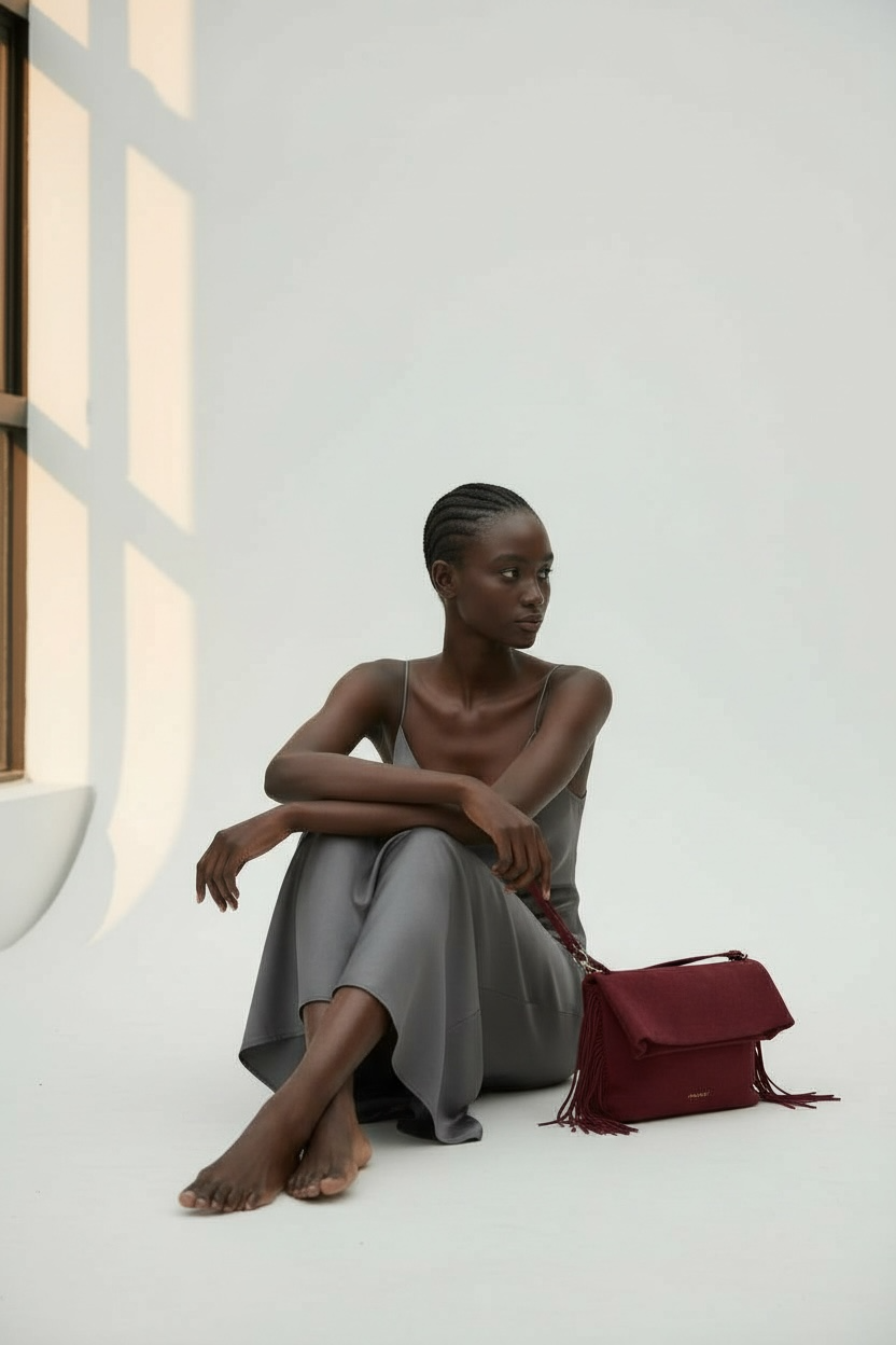 FRINGES KRAFT BAG -Camoscio Bag