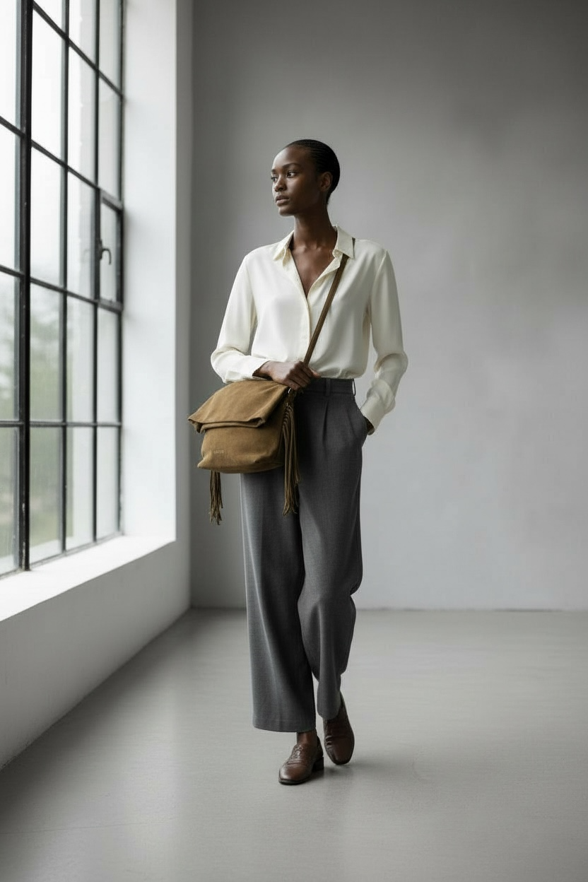 FRINGES KRAFT BAG -Camoscio Bag